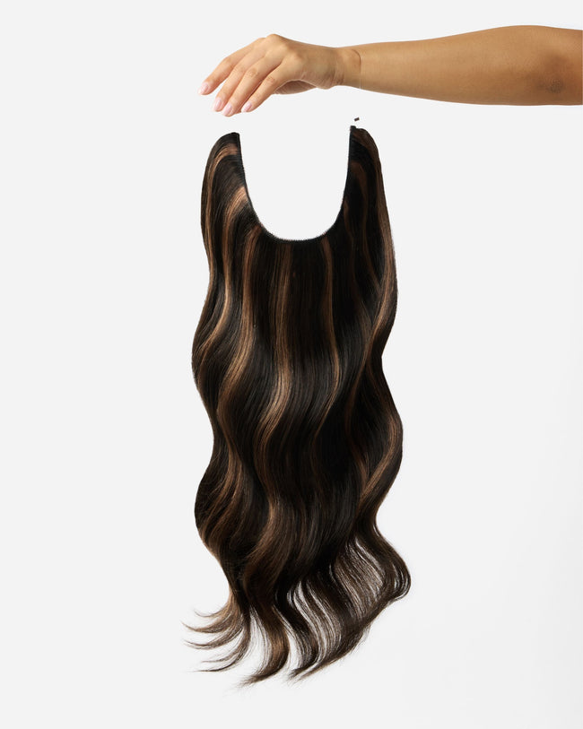 22" Layered Halo® Extension, Deepest Brown/Natural Black with Auburn Highlights | #1B30