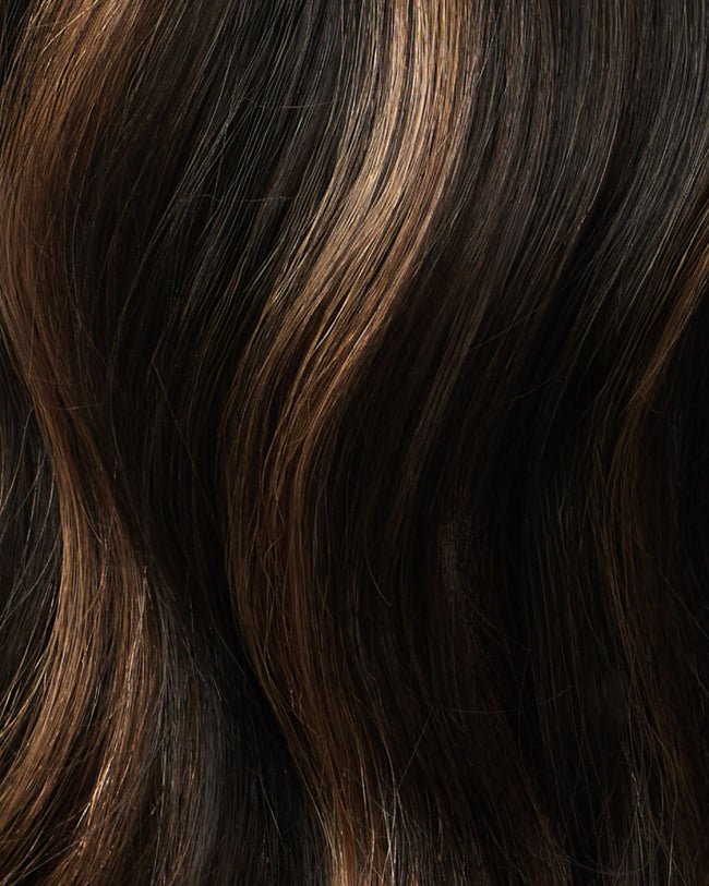 18" Layered Halo® Extension, Deepest Brown/Natural Black with Auburn Highlights | #1B30