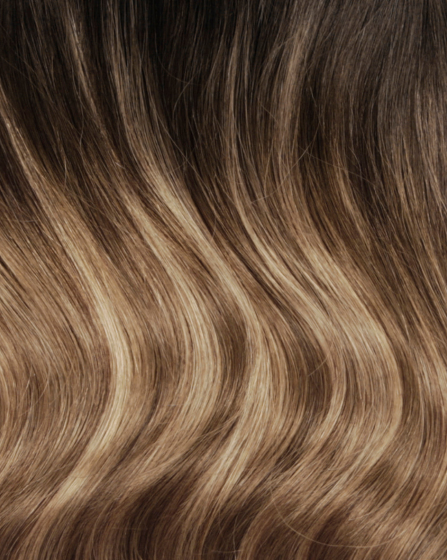 Color Swatch Lightest Brown with Darkest Blonde Ends and Balayage Root Color #2 | #B2/6/8