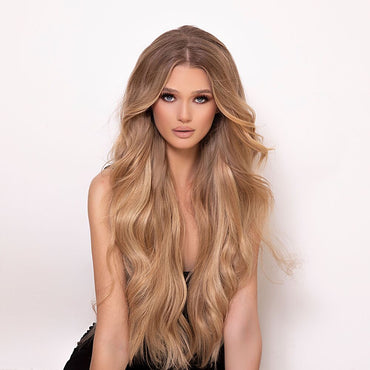 Crown® Clip In |  Light Warm Blonde with Golden Highlights | #2412