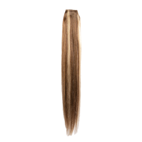 Ponytail | Medium Brown Blonde Highlights | #4/613 - Hidden Crown Hair Extensions