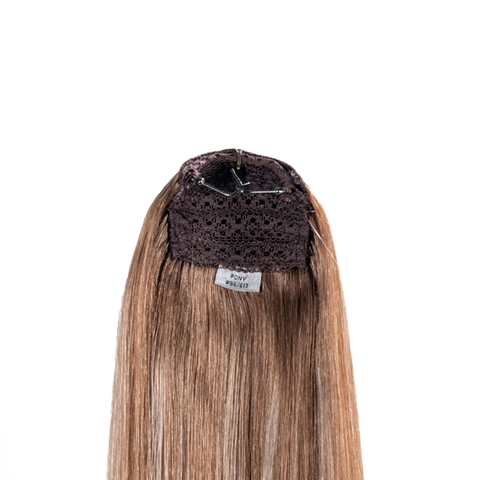 18" Ponytail-Balayage-6/613 - Hidden Crown Hair Extensions