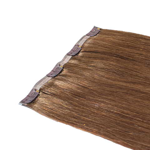 Seamless Crown Clip Ins – Medium Brown – 4 - Hidden Crown Hair Extensions