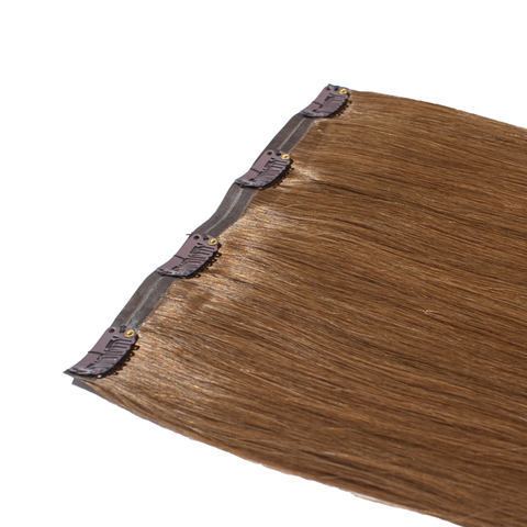 Seamless Crown Clip Ins – Lighter Medium Brown – 6 - Hidden Crown Hair Extensions