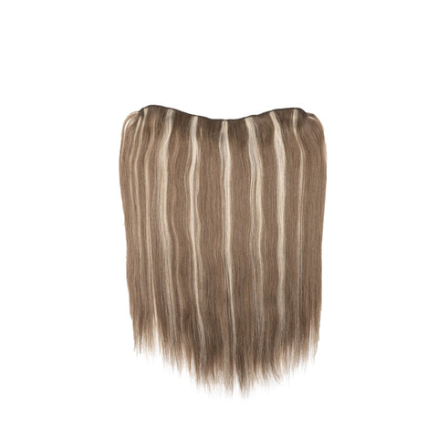 V-Clip Volumizer | Ash Blonde With Auburn Lowlights | #612 - Hidden Crown Hair Extensions