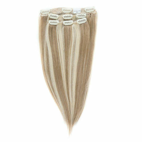 Crown® Clip Ins - Light Ash blonde highlights and lowlights - 116 - Hidden Crown Hair Extensions
