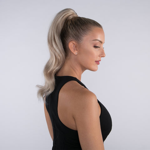 Ponytail | Light Ash Blonde Highlights and Lowlights | #116 - Hidden Crown Hair Extensions