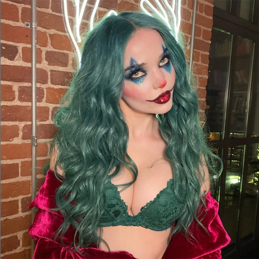 @dovecameron as the Joker styled by @claytonhawkins using custom-colored Hidden Crown® Clip In