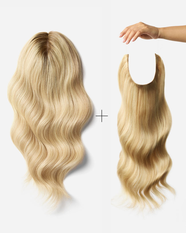 The Original Coverage & Volume Bundle, Light Warm Blonde with Golden Highlights | #2412