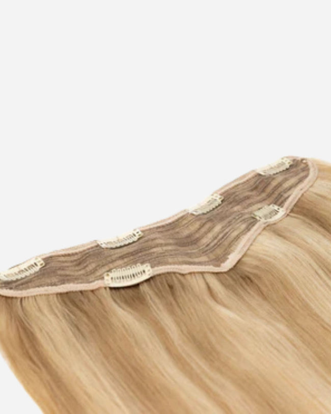 16" V-Clip Volumizer, Light Warm Blonde with Golden Highlights | #2412