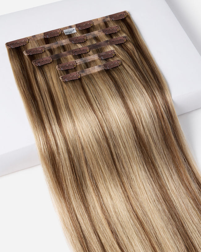 18" Crown® Clip In, Light Ash Brown With Deep Lowlights | #612