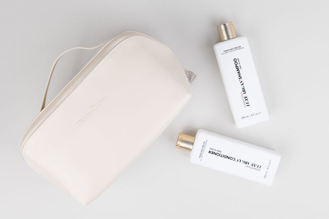 Cosmetic Bag with Luxe Argan Shampoo and Conditioner