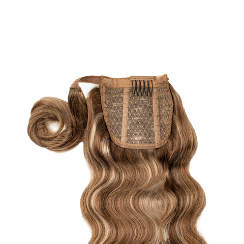 Ponytail | Light Golden Brown with Golden Highlights | #5/24 - Hidden Crown Hair Extensions