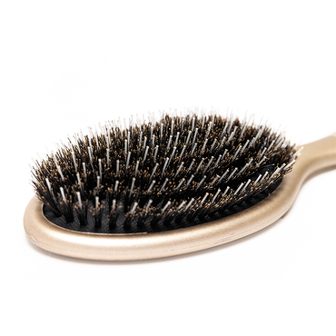 Hidden Crown Natural Boar Bristle Brush- Matte Gold - Hidden Crown Hair Extensions