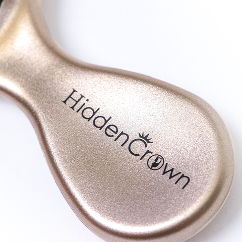 Hidden Crown Mini Boar Bristle Brush- Shiny Gold - Hidden Crown Hair Extensions
