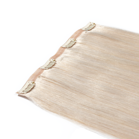 Seamless Crown Clip Ins – Platinum Clearest Blonde – 60 - Hidden Crown Hair Extensions