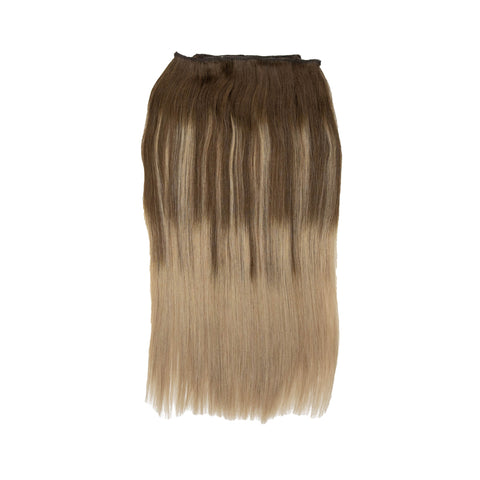 Seamless Clip In Hair Extensions, Seamelss Clip-Ins Human Hair, Sunkissed,  Balayage on Brown