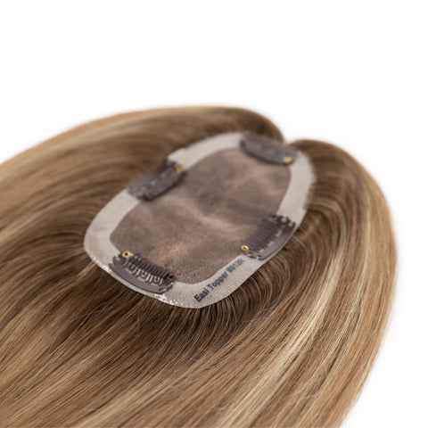 Topper | Natural Light Brown with Subtle Highlights | #812 - Hidden Crown Hair Extensions