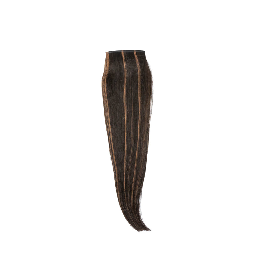 Flip-Up Clip | Deepest Brown/Natural Black with Auburn Highlights | #1B30 - Hidden Crown Hair Extensions