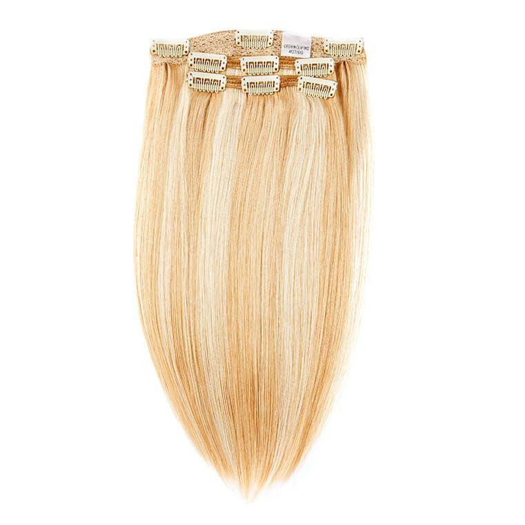Crown® Clip Ins - Light Strawberry Blonde - 27/613 - Hidden Crown Hair Extensions