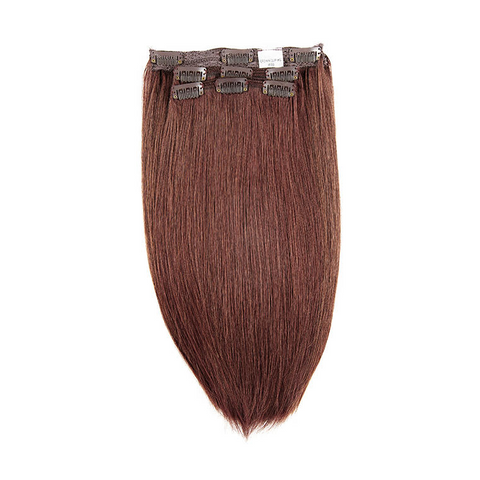 Clip in Hair Extensions - Crown Clip Ins - Dark Auburn - 33 - Ethically Sourced - 100% Remy - Celebrity Quality - HiddenCrownHair